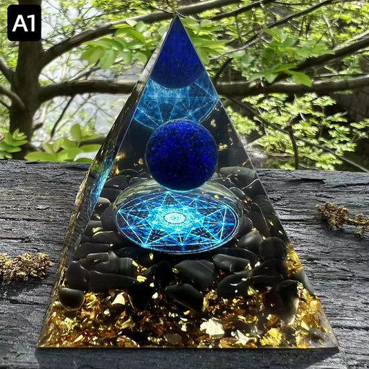 6cm Energy Orgonite Pyramid โ Natural Amethyst Healing Crystal with Reiki & Chakra Properties