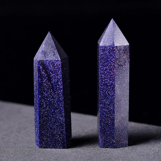 Natural Stone Crystal Point Wand โ Rose Quartz & Amethyst for Witchcraft, Decor & Healing
